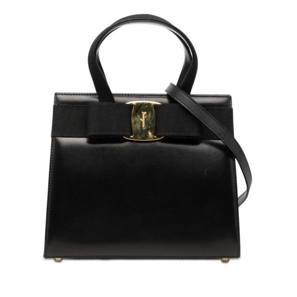 Salvatore Ferragamo Vara Ribbon Handbag Black